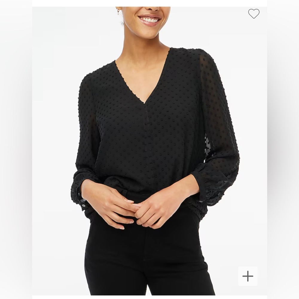 J. Crew V-neck clip-dot blouse